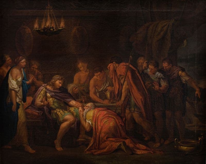Priam Pleading with Achilles for the Body of Hector as a canvas print