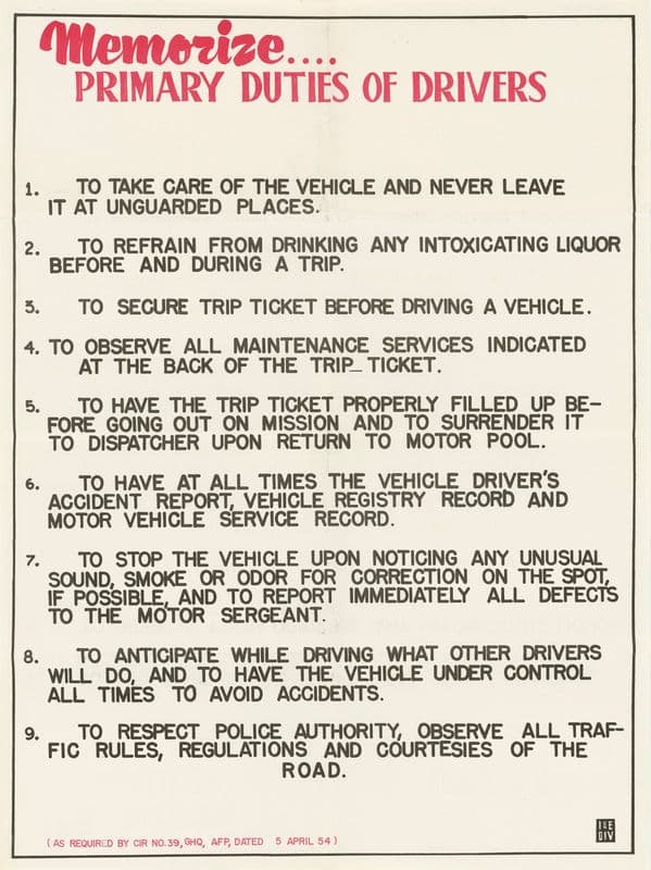Primary Duties of Drivers as a canvas print