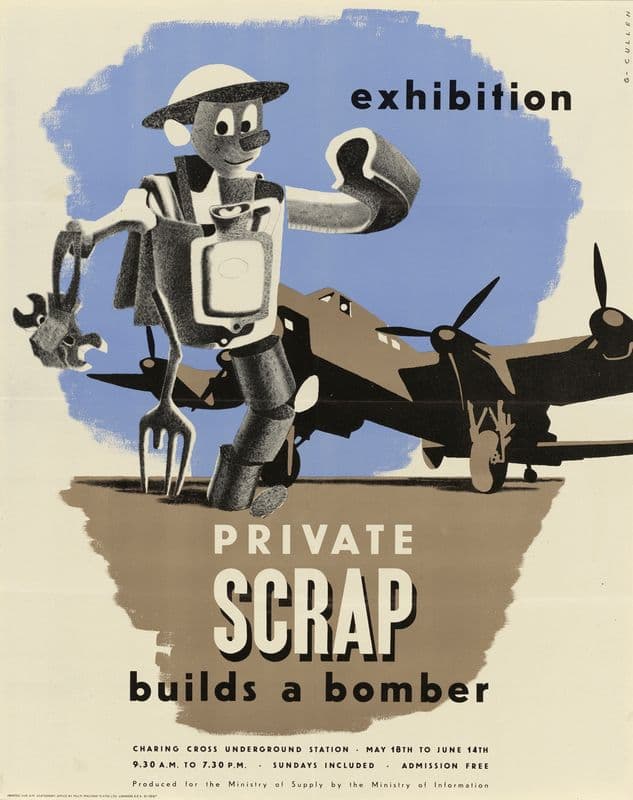 Private Scrap Builds a Bomber as a canvas print