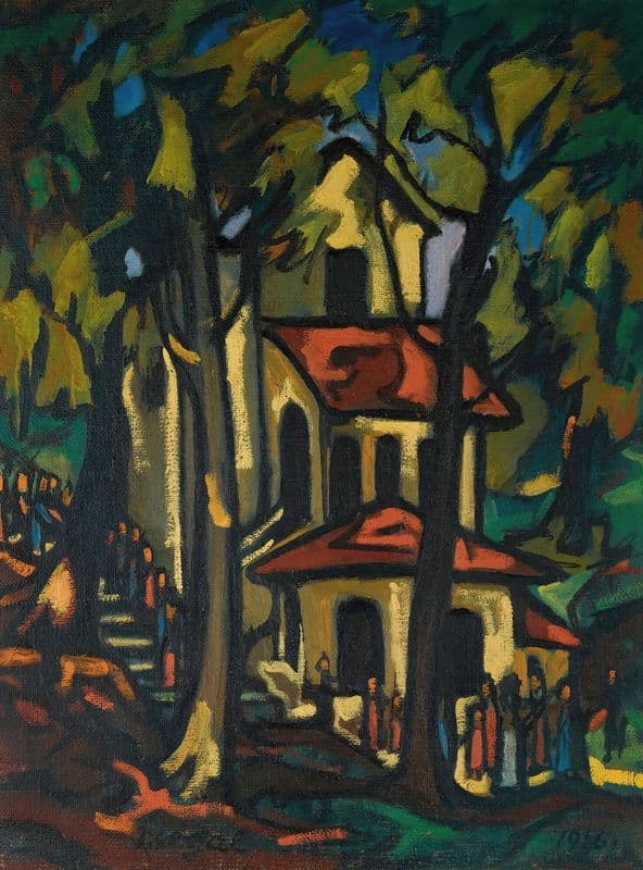Procession, Madonna of the fountain as a canvas print