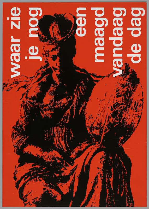 proefdruk voor affiche voor tentoonstelling De Stedemaagd as a canvas print