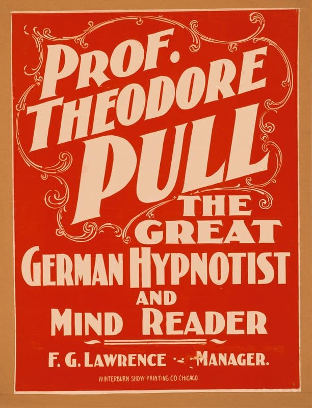 Prof. Theodore Pull, the great German hypnotist and mind reader as a canvas print