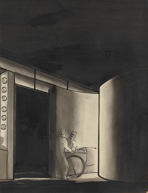 Professor Mamlock: Two Figures in Dark Passageway (Sketch no. 2) (1934-1943) as a canvas print