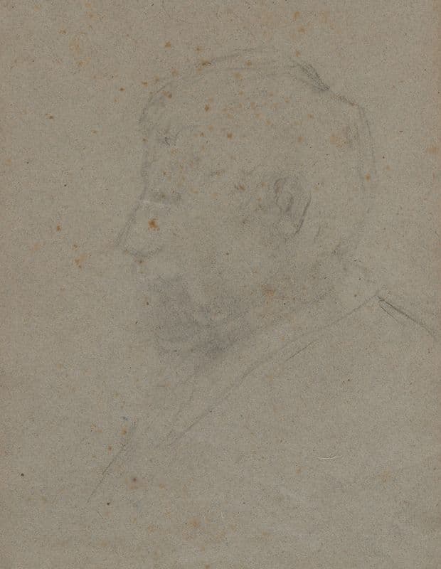 Profile Bust of a Man (verso) (1870s) as a canvas print