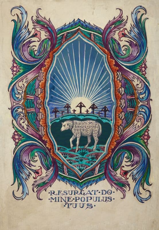 Project of the Easter Card Issued by the Central Publishing Office of the Supreme National Committee as a canvas print