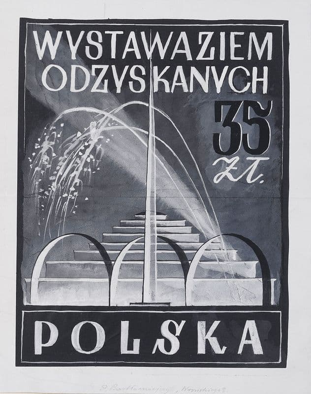 Projekt znaczka pocztowego ‘Wystawa Ziem Odzyskanych’ as a canvas print