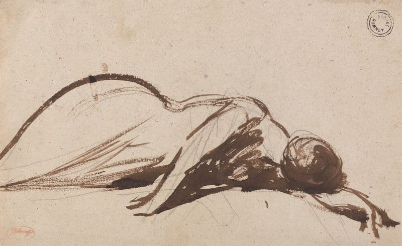 Prostrate Woman as a canvas print