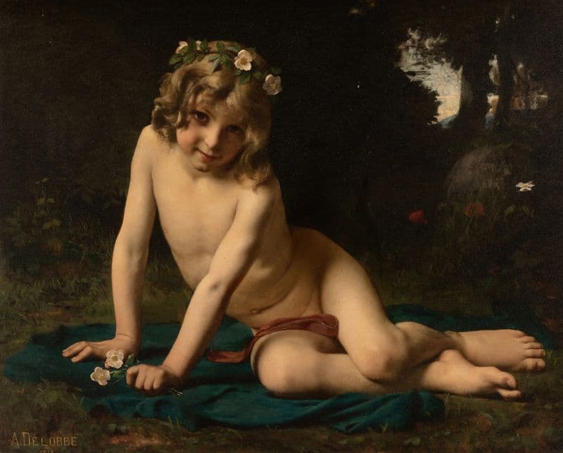 Puck reclining in the forest (A Midsummer Night’s Dream) as a canvas print