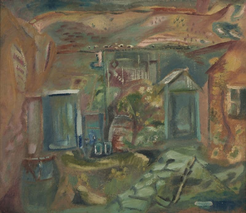 Purbeck courtyard, early afternoon as a canvas print