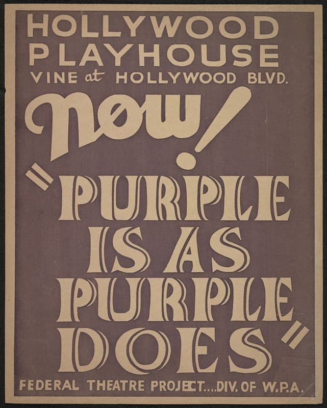Purple Is As Purple Does (A Touch of Brimstone) (1934-1943) as a canvas print