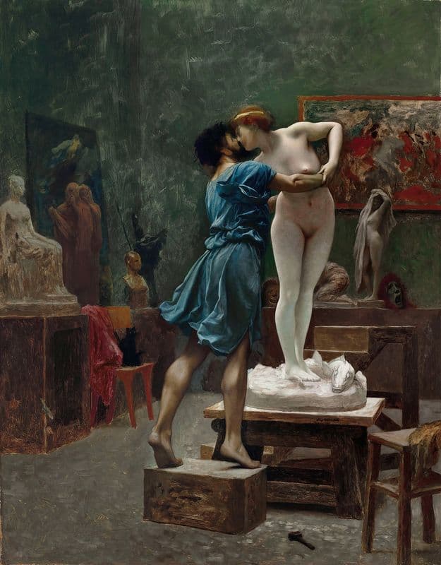 Pygmalion et Galatée, esquisse à l’huile as a canvas print