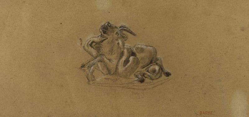 Python et gnou (19th century) as a canvas print