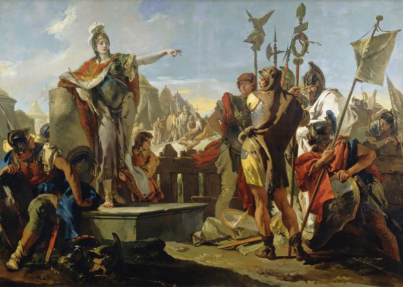 Queen Zenobia Addressing Her Soldiers (1725-1730) as a canvas print