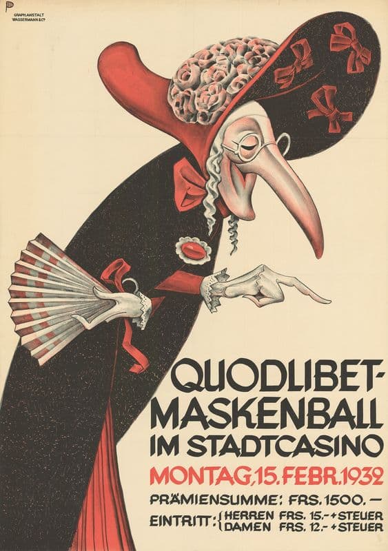 Quodlibet-Maskenball im Stadtcasino Basel as a canvas print