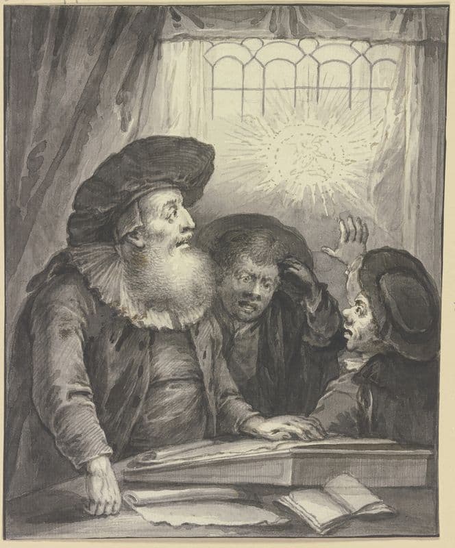 Rabbi Naphtali Ben Cohen mit zwei Schülern as a canvas print