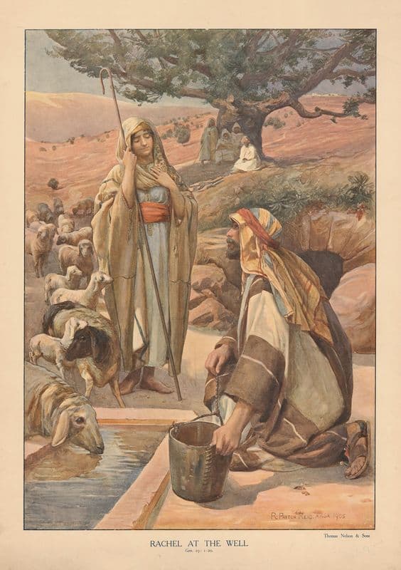 Rachel at the Well as a canvas print