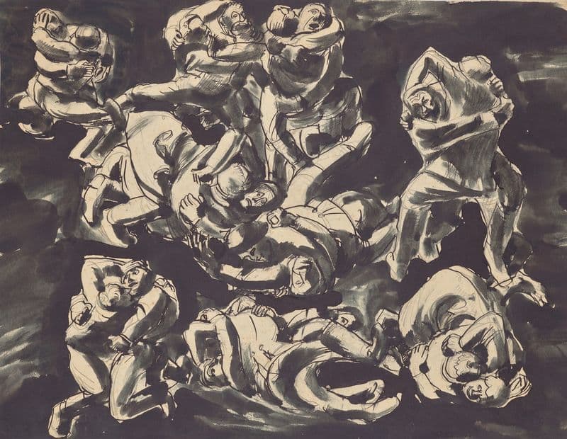 Raufende Bauern as a canvas print