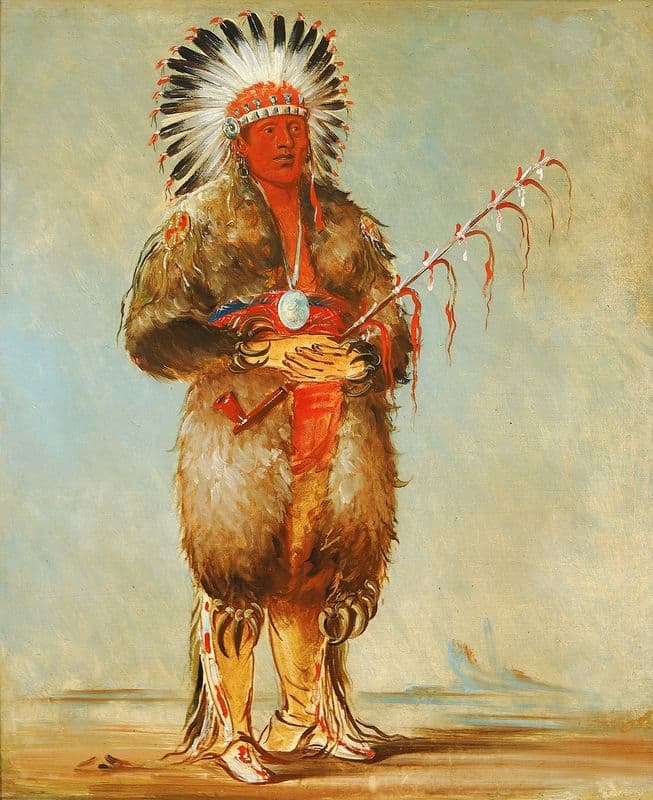 Ráw-No-Way-Wóh-Krah, Loose Pipestem, a Brave as a canvas print