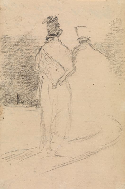 Rear View Study of a Man walking as a canvas print