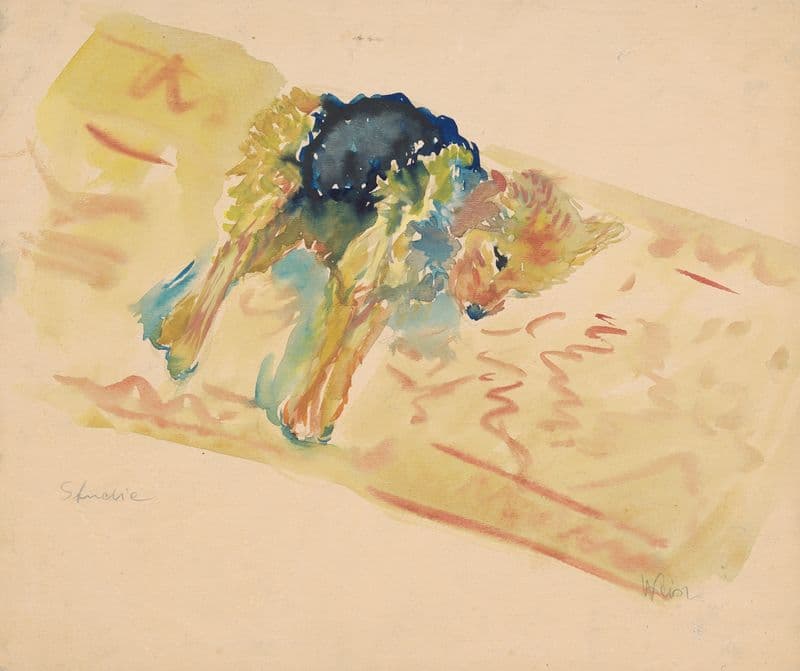 Reclining Dog (1940–1944) as a canvas print