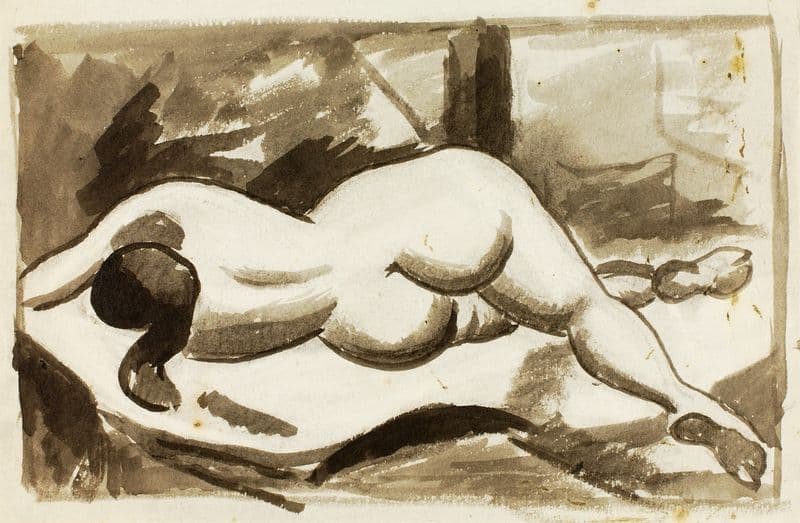 Reclining Female Nude as a canvas print