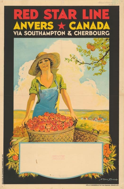 RedStar Line. Anvers – Canada via Southampton & Cherbourg as a canvas print