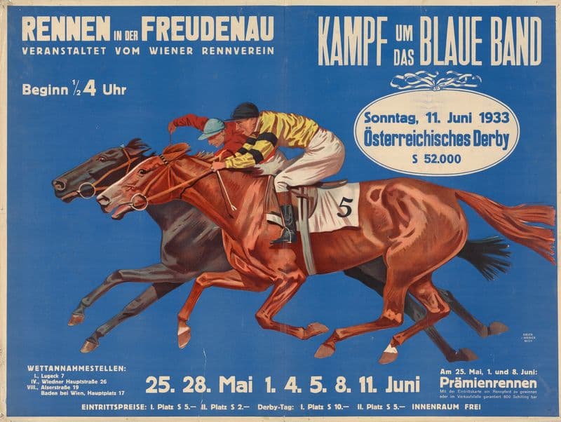 Rennen in der Freudenau – Kampf um das Blaue Band, 11. Juni 1933 as a canvas print