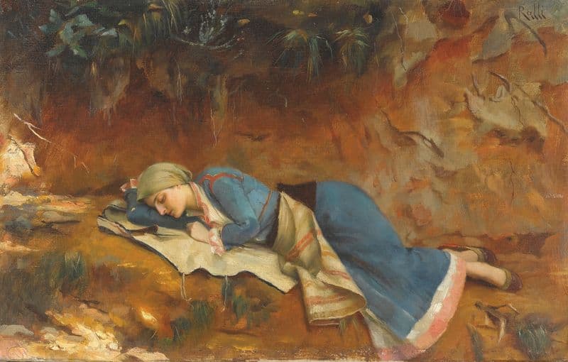 Resting Greek Girl as a canvas print