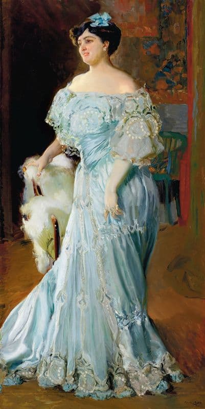 Retrato de la tiple Isabel Brú (de cuerop entero) as a canvas print