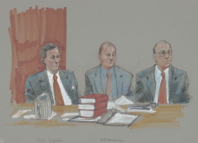 Rev. James Creech during his trial by the Nebraska Conference of the United Methodist Church for performing marriage ceremonies for same-sex couples as a canvas print