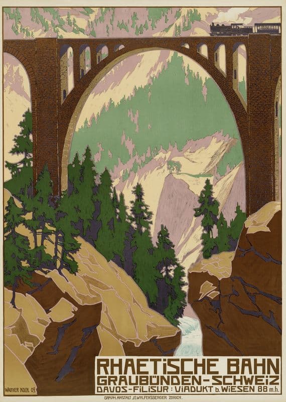 Rhätische Bahn – Graubünden Schweiz as a canvas print