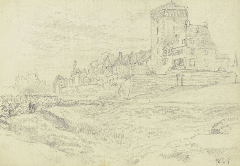 Rheintor mit Zollturm in Zons as a canvas print