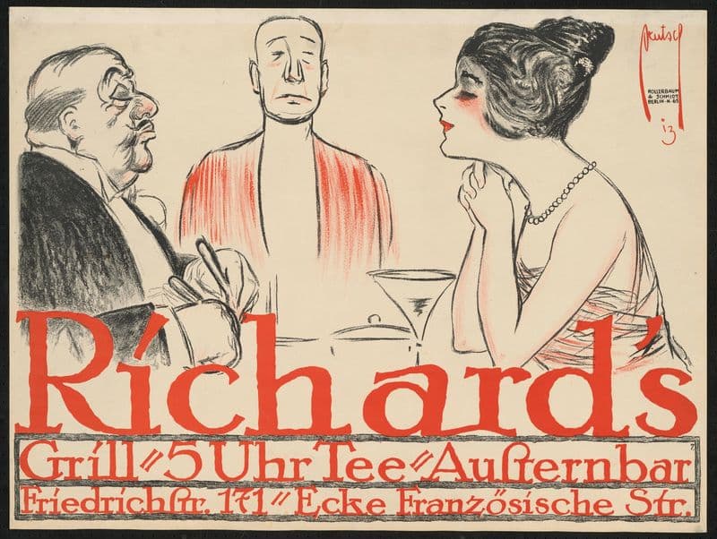 Richard’s Grill. Drei Gäste am Tisch as a canvas print