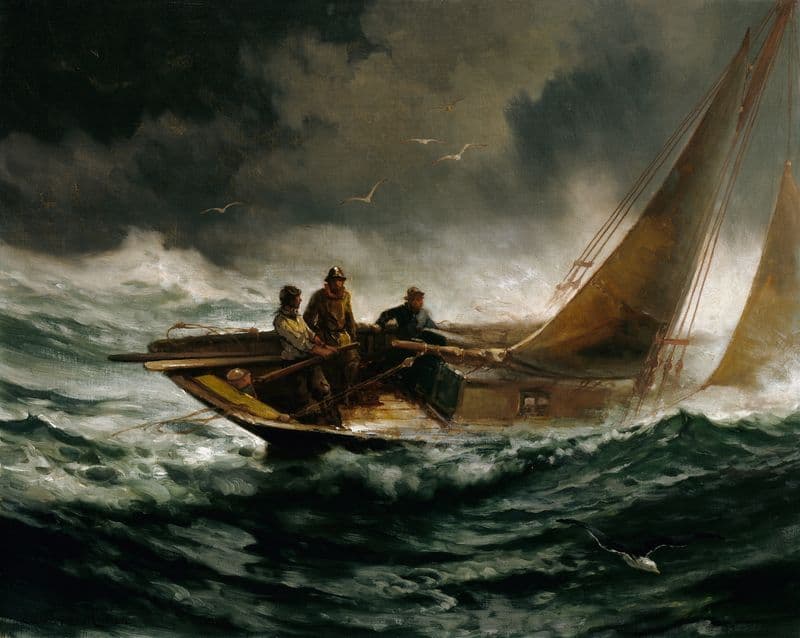 Riding out a Gale (ca. 1889) as a canvas print