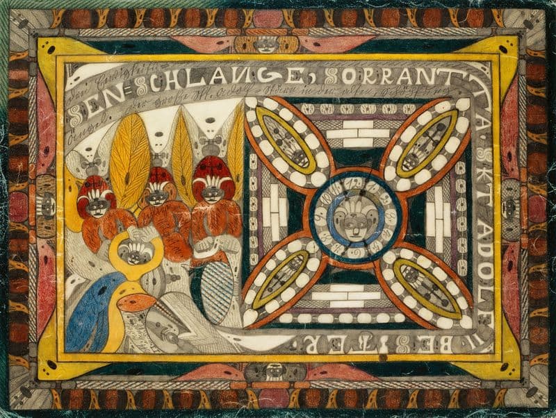 Riesen=Schlange, Sorrantta, drei Eewigkeits=Ängel und der große Skt. Adolf=Stärn in der alten, Schöpfung as a canvas print