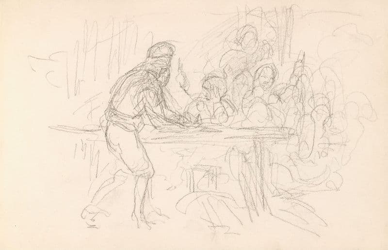 Riss av figurscene as a canvas print