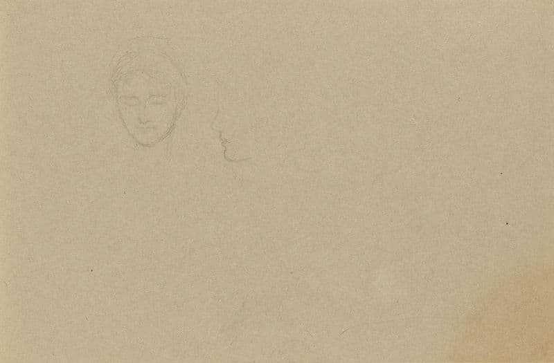 Riss av profil; riss av hode (Between 1897 and 1898) as a canvas print