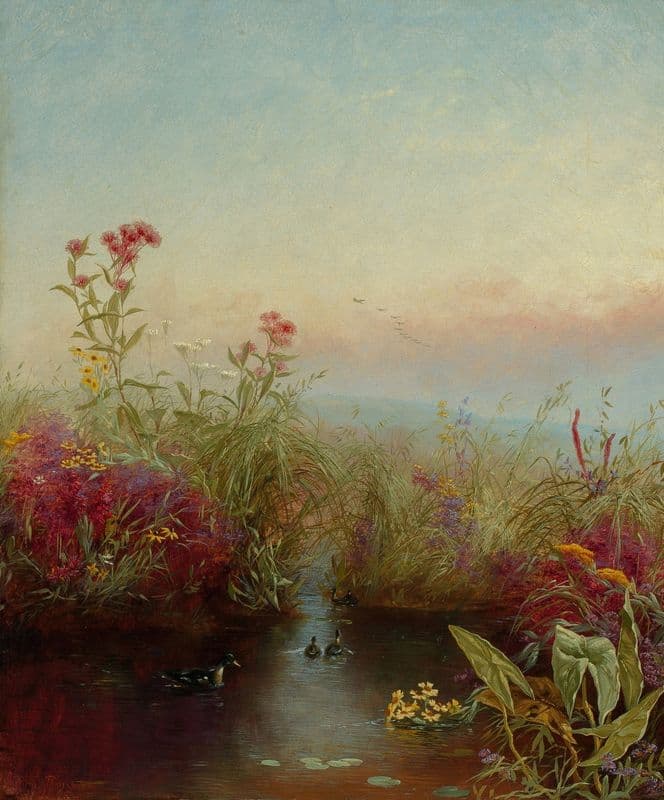 Riverbank in Bloom as a canvas print