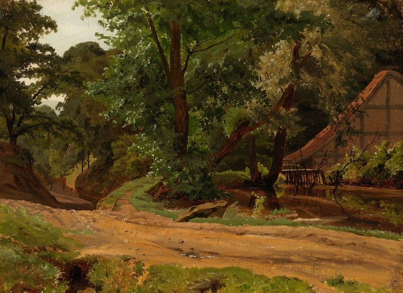 Road And Building In The Landscape as a canvas print