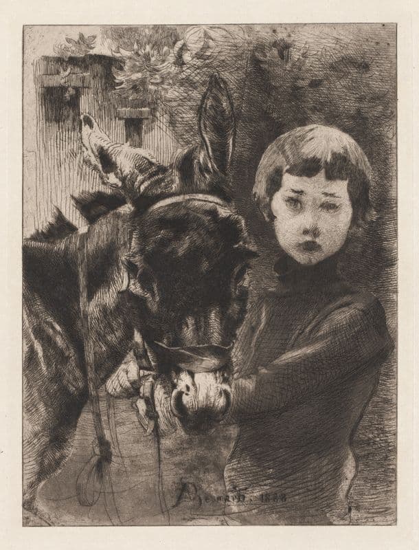 Robert Besnard and His Donkey (Robert Besnard et son âne) as a canvas print