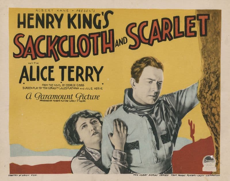 Robert Kane presents Henry King’s Sackcloth and Scarlet with Alice Terry as a canvas print