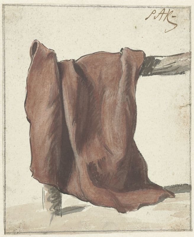 Rode lap, hangend over een hek (1770 - 1825) as a canvas print