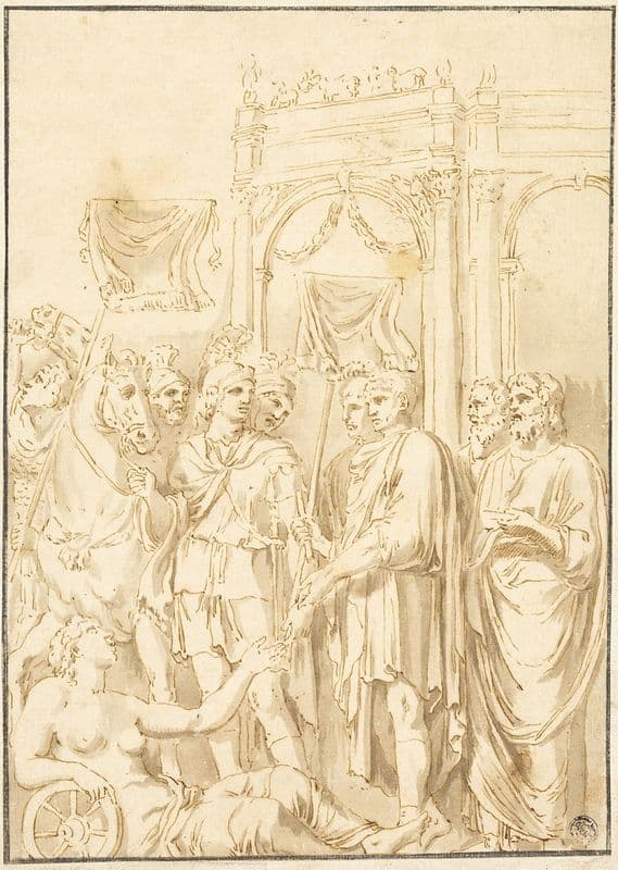 Roman Senators and Soldiers as a canvas print