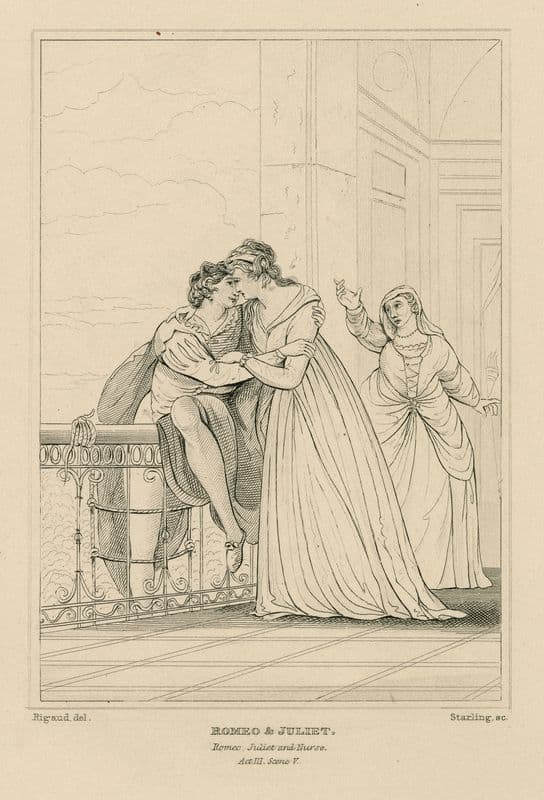 Romeo & Juliet Romeo, Juliet and Nurse, act III, scene V (19th century) as a canvas print