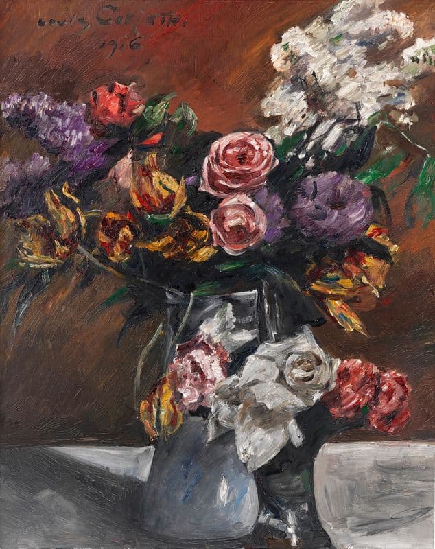 Rosen, Tulpen und Flieder as a canvas print