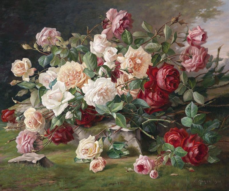 Rosenstillleben (c1900) as a canvas print