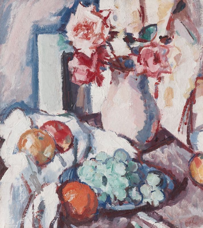 Roses and Fruit as a canvas print