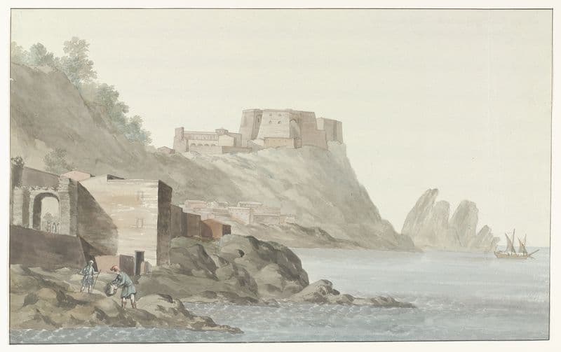 Rots en stad Scilla in de regio Calabrië aan de oostkust as a canvas print