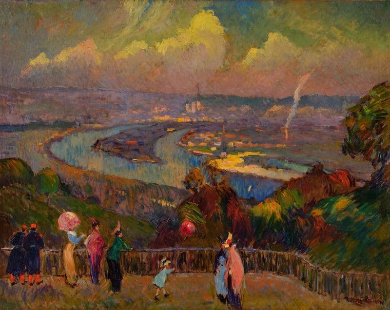 Rouen, La Seine, vue depuis le hauteurs de Caudebec as a canvas print