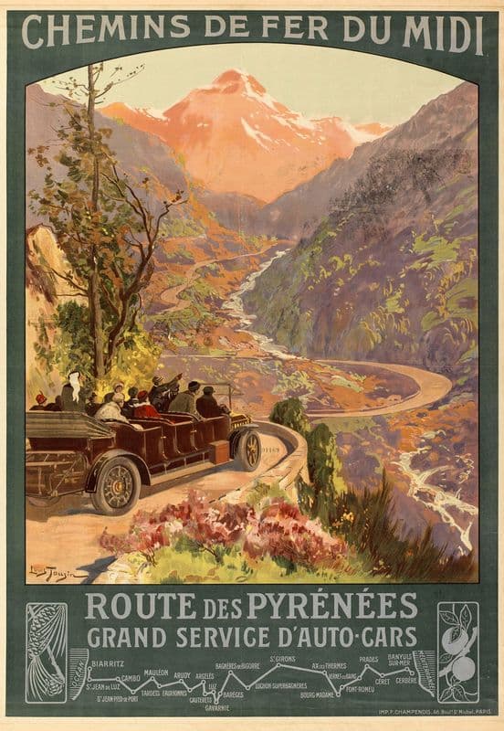 Route des Pyrènèes (1900-1910) as a canvas print